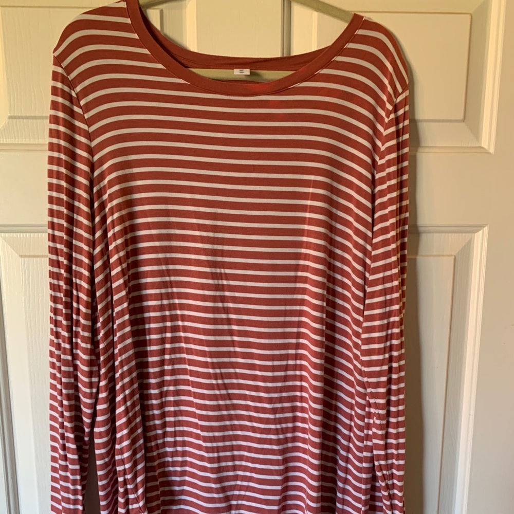 Pink Long Sleeved Striped Tee